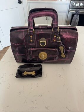 Rocco e Dante Dr. Phil Handbag Italian Purple Crocodile Leather Sauvage VINTAGE
